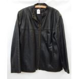 A black leather jacket made by Sardar London with zip front, vintage  Live Bidding: If you would