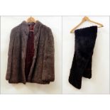 A coney vintage three-quarter length fur coat together with a vintage squirrel stole (2)  Live