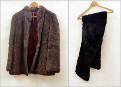 A coney vintage three-quarter length fur coat together with a vintage squirrel stole (2)  Live