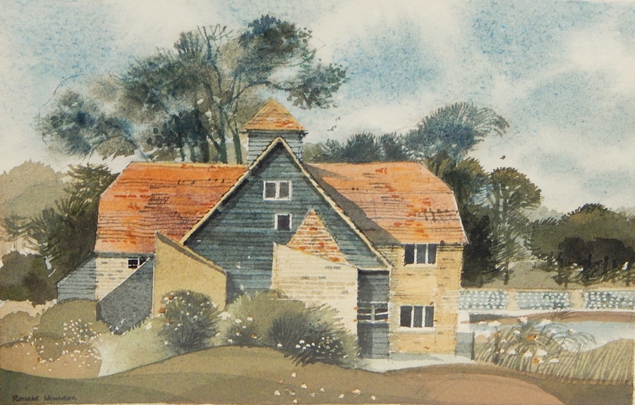 Ronald Maddox (b.1930) 
Watercolour drawing 
Thames Watermill, Mapledurham, signed, 12cm x 18cm 
K A - Image 3 of 3