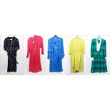 Five various silk 1980's dresses (5)  Live Bidding: If you would like a condition report on this