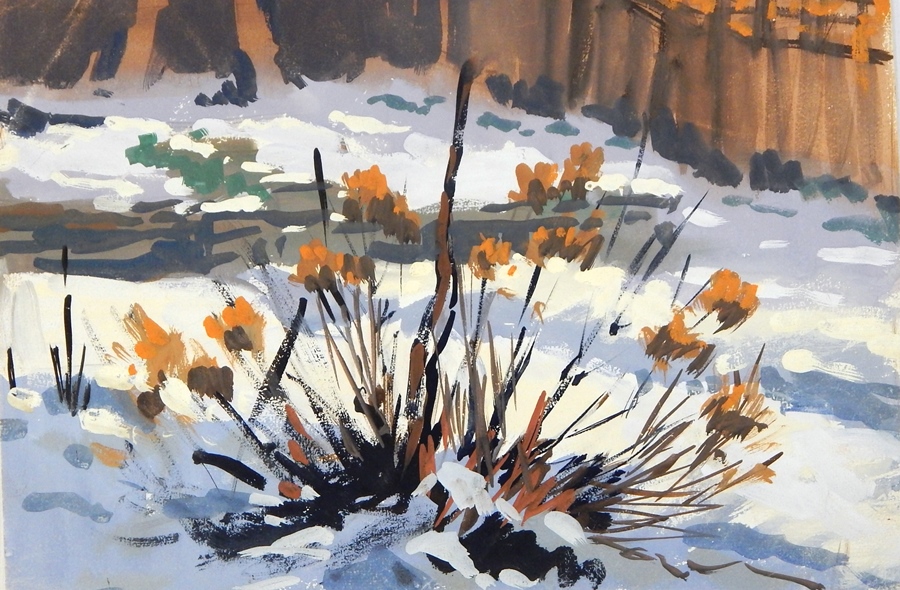 Harry Riley (1895-1966)
Watercolour drawing
"The Artist's Garden, Winter", signed and dated '63, - Image 5 of 10