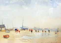 Sydney Foley 
Watercolour drawing 
Beach games, signed, 22cm x 33cm  Live Bidding: If you would like
