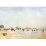 Sydney Foley 
Watercolour drawing 
Beach games, signed, 22cm x 33cm  Live Bidding: If you would like