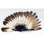 Eagle wing fan with tortoiseshell guard and sticks Live Bidding: Ribbon detached between first and