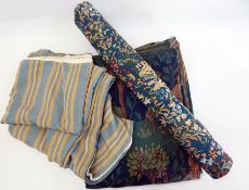 Various tapestries, unbacked, two needlepoint cushion covers, three embroidered seat covers, a large