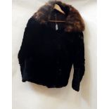 Vintage beaver coat with musquash collar and a muff (af)  Live Bidding: If you would like a