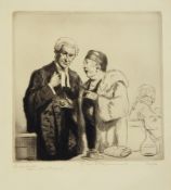 Salomon Van Abbe (1883-1955) 
Etching 
A barrister and a lady, and inscribed "To My Friends Dolly