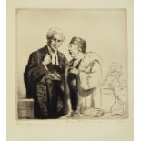 Salomon Van Abbe (1883-1955) 
Etching 
A barrister and a lady, and inscribed "To My Friends Dolly