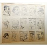 Harry Riley (1895-1966)
Collection of 15 pencil caricature portraits including John Barbirolli, Fred