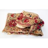 Antique Indian cotton embroidered allover floral design wall hanging  Live Bidding: If you would