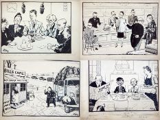 Harry Riley (1895-1966)
Pen and ink cartoons
"Does The Brains Trust agree with Capital Punishment?