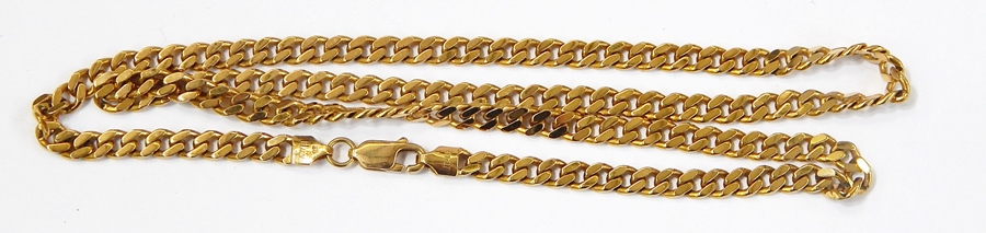 9ct gold curb link pattern chain necklace, approx. 19g  Live Bidding: If you would like a