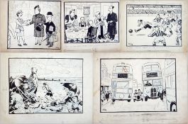 Harry Riley (1895-1966)
Pen and Ink Cartoons
"R! Now This Is Like Old Times!", unframed 
"I See We'