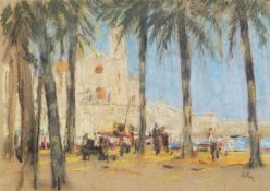 Harry Riley (1895-1966)
Pastel drawing
'Sitges' viewed through palm trees, signed
33 x 45.