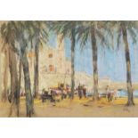 Harry Riley (1895-1966)
Pastel drawing
'Sitges' viewed through palm trees, signed
33 x 45.