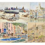 Harry Riley (1895-1966)
Watercolour drawings
"Palomas", beached boats and fishermen in foreground,