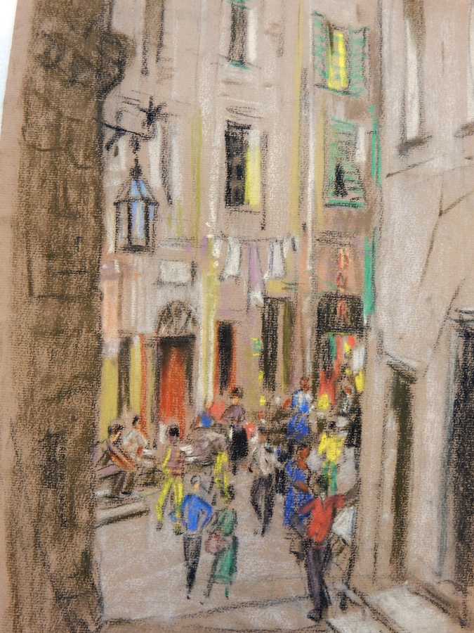 Harry Riley (1895-1966)
Oil
"Night-time", dated verso 1950, 32cm x 49cm
Pastels
"Sitges", street - Image 2 of 3