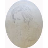 George Spencer Watson
Pencil drawing
Head study of Lucy Howard, signed, oval gilt frame (af), 50cm x