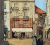 E Pattison (1872-?)
Watercolour drawing
French street scene, 15.5cm x 19.5cm  Live Bidding: If you