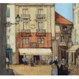 E Pattison (1872-?)
Watercolour drawing
French street scene, 15.5cm x 19.5cm  Live Bidding: If you