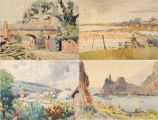 Harry Riley (1895-1966)
Watercolour drawings
"Wimelle, France", signed and dated verso 1939(?), 34cm