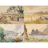 Harry Riley (1895-1966)
Watercolour drawings
"Wimelle, France", signed and dated verso 1939(?), 34cm