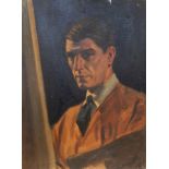 Harry Riley (1895-1966) 
Oil on canvas
A half-length self-portrait, 46cm x 61cm, unframed

 Live