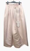 A full-length duchess satin evening skirt by Caroline Gibbs with a wide matching satin belt  Live