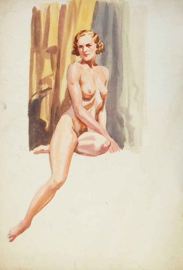 Harry Riley (1895-1966)
Watercolour
"The London Sketch Club", 39cm x 48cm, unframed 
Pencil Sketch - Image 7 of 7