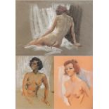 Harry Riley (1895-1966)
Pastel drawing
Study of a nude, seated, 31cm x 43cm, unframed 
Harry