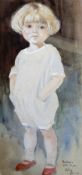 Harry Riley (1895-1966)
Watercolour drawing 
"Barbara Just Two Years Old", dated 13/01/26, signed,