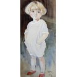 Harry Riley (1895-1966)
Watercolour drawing 
"Barbara Just Two Years Old", dated 13/01/26, signed,