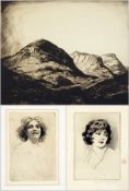 William Nicholson (1880-1949) 
Etching
"Three Sisters Glencoe", 11/50, signed, 29cm x 24cm  unframed
