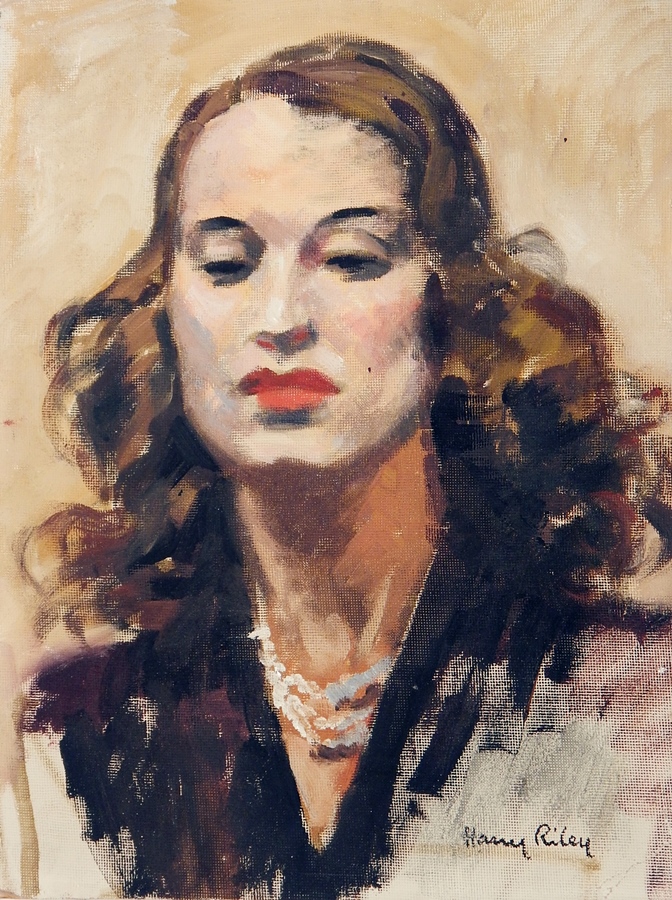 Harry Riley (1895-1966)
Three oils on board
"The artist's daughter", head and shoulders portrait, - Image 3 of 4