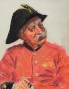 Harry Riley (1895-1966)
Pastel
"Chelsea Pensioner". 29cm x 37cm, unframed 

 Live Bidding: If you