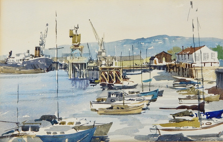 Bert Wright (1930)
Watercolour drawing
"Bugsby's Reach River Thames", signed, 31cm x 20cm  Live