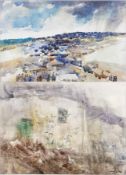 F Donald Blake (1908-1997)
Watercolour
View of coastal town, signed, 29cm x 45.5cm, unframed