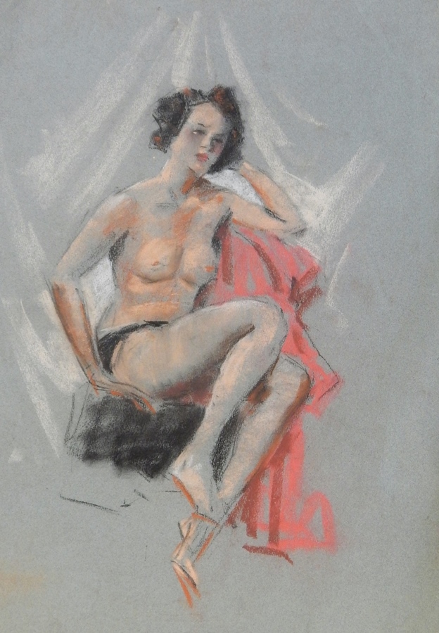 Harry Riley (1895-1966)
Pastel
"Female, Nude", 52cm x 38cm, unframed 
"Female, Nude", 48cm x 32cm, - Image 3 of 4