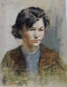 Harry Riley (1895-1966)
Pastel
Head and shoulder portrait of a young woman, 51cm x 39cm

 Live