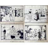 Harry Riley (1895-1966)
Pen and ink cartoons  
"Are you one of our regulars, madam?", signed, 25cm x