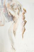 Jurgen Gorg
Limited edition print 
"Temptation", stylised nude study, signed, dated 1991, No.