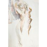 Jurgen Gorg
Limited edition print 
"Temptation", stylised nude study, signed, dated 1991, No.