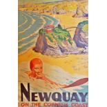 Harry Riley (1895-1966) 
1950's British Railway advertising poster
"Newquay on the Cornish Coast",