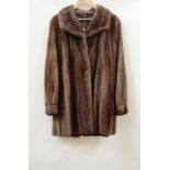 A three-quarter length mink jacket with puff sleeves, shawl collar, from Joseph Fox Furrier  Live
