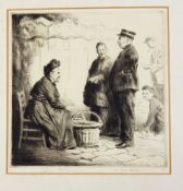 Salomon Van Abbe (1883-1955) 
Etching 
"The Market Inspector", signed, 27cm x 27cm, unframed