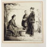 Salomon Van Abbe (1883-1955) 
Etching 
"The Market Inspector", signed, 27cm x 27cm, unframed