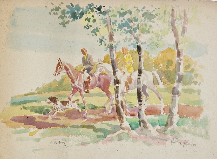 Harry Riley (1895-1966)
Watercolour
Sheep grazing in a field, 33cm x 50cm
Watercolour
"Rowing on a - Image 3 of 5