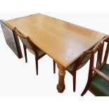 20th century oak dining table by Thomas Hotchkiss, rectangular with stepped thumb-moulded edge, on