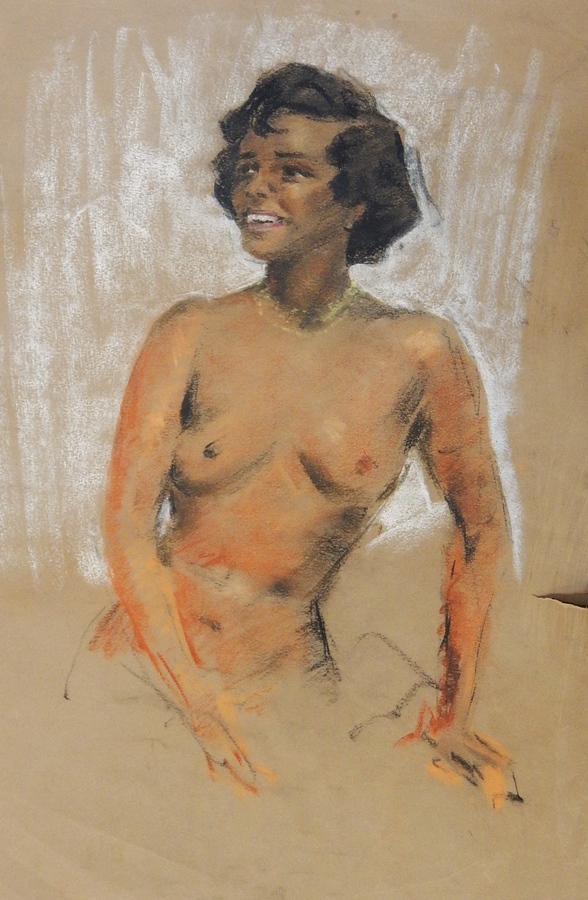 Harry Riley (1895-1966)
Pastel drawing
Study of a nude, seated, 31cm x 43cm, unframed 
Harry - Image 3 of 4